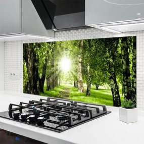 Panel nad blat kuchenny Rozświetlona Ścieżka Leśna