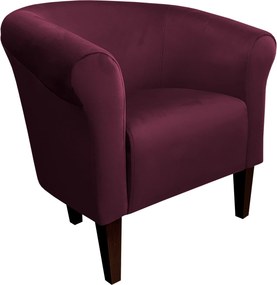 Fotel Milo tkanina Welur wygodny fotel tapicerowany do salonu i sypialni : Kolor nogi - Venge, Kolor tkaniny - VELVET - MG02, Wysokość nogi - 20 cm