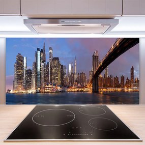 Panel Szklany Nowoczesny Most Nad Wielkim Miastem