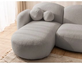 Szary narożnik z materiału bouclé (w kształcie litery U) Orbit – Ropez