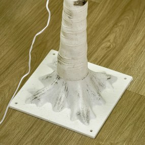 HOMCOM Sztuczna brzoza z 120 diodami LED, 3 poziomy jasności, składane gałęzie, IP44, 150 cm, Biały