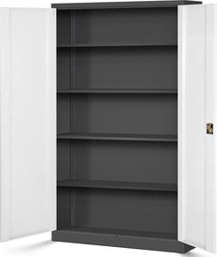 Szafa biurowa na akta szeroka Jan II 115x40x185 cm antracyt/biały
