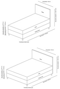 Beżowe tapicerowane łóżko dwuosobowe ze schowkiem i stelażem 140x200 cm Safir – Kalune Design