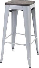 Stołek barowy MCW-A73 Metalowy, sztaplowany,  szary