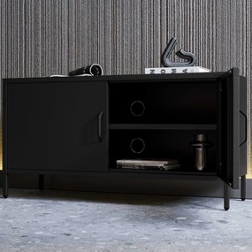 Metalowa szafka RTV czarna ROSA Modern
