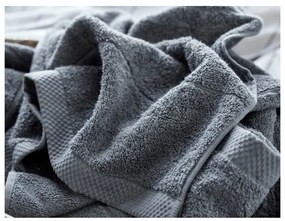 Ciemnoszary bawełniany ręcznik frotte 50x100 cm Line – Södahl