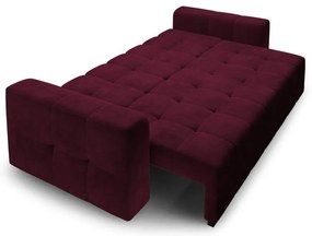 Ciemnoczerwona aksamitna rozkładana sofa Milo Casa Luca