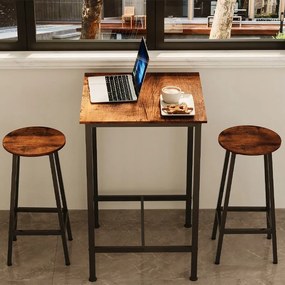 Stół barowy kuchenny kwadratowy do kuchni salonu kawowy vintage loft 90 cm