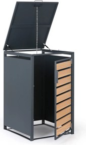 Wiata na pojemnik na odpady 240 l, 1160 x 695 x 800 mm, dekor drewna