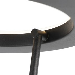 Nowoczesna lampa stojąca czarna w tym LED z ramieniem do czytania - Divine