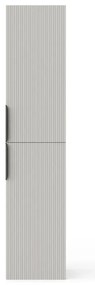 Szafka łazienkowa wisząca  prążkowana- Kolor beżowy - H160 cm - DALIKO