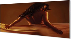 Panel szklany do Kuchni Kobieta Owinięta Materiałem