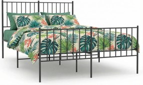 Czarne metalowe łózko małżeńskie 140x200cm L9-R72