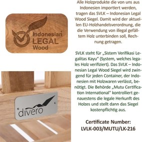 DIVERO Fotel z drewna tekowego