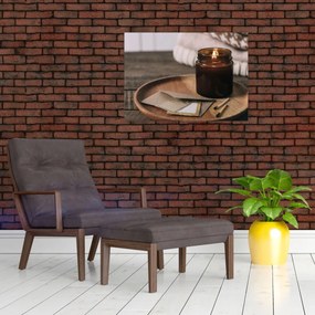 Obraz na szkle - Płonąca świeca (70x50 cm)