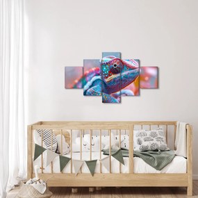 Obraz - Kolorowy kameleon (125x70 cm)