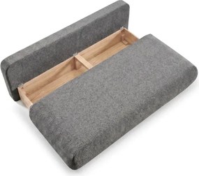 Sofa BASE Rozkładana Dwuosobowa Ciemnoszara Boucle Japandi