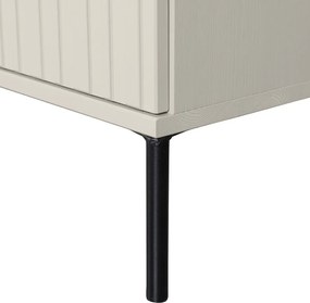 Jasnoszara szafka pod TV z litego drewna sosnowego 150x56x44 cm New Gravure – WOOOD