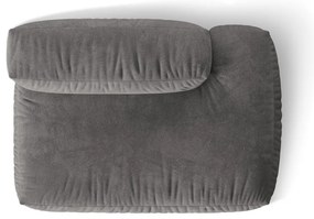 Szary aksamitny moduł sofy (prawostronny) Martina – Micadoni