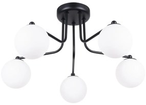 Czarna lampa sufitowa z 5 kloszami - M056 - Fato