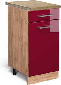 Szafka dolna do kuchni czerwony połysk 40x60x81.6 r-line