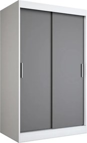 Szafa przesuwna biały + antracyt 120 cm H7-K34