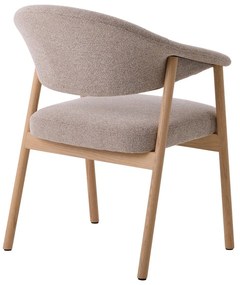 Beżowe krzesła z litego drewna dębowego z podłokietnikami zestaw 2 szt. Elk – Unique Furniture