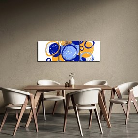 Obraz - Jasny motyw z kółkami (z zegarem) (90x30 cm)