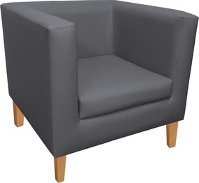Fotel Monaco tkanina Eko-skóra : Kolor nogi - Drewno, Kolor tkaniny - EKO-SKÓRA - 23D, Wysokość nogi - 20 cm