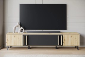 MINIO go for it, Szafka rtv HURON 180 cm dąb artisan/czarny