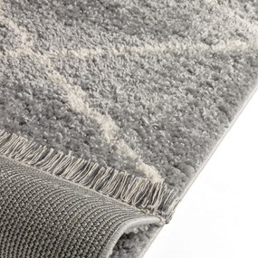 Dywan shaggy Blake romby jasny szary 195 cm x 290 cm