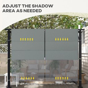 Outsunny Daszek zastępczy do pergoli z ochroną UV, żagiel przeciwsłoneczny do zadaszenia tarasu dla pawilonu 3 x 3 m, ciemnoszary | Aosom PL