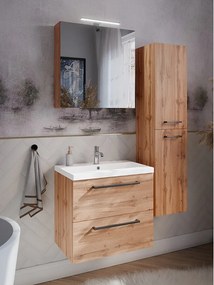 Zestaw do Łazienki 80cm Szafka z Umywalką Dąb Wotan Aster