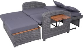 Szara sofa ogrodowa z imitacji rattanu Bari – Garden Pleasure