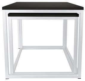Stolik kawowy 2W1 czarny podstawa biała