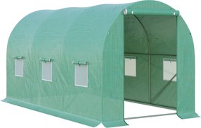 Outsunny Szklarnia Foliowa na Pomidory Zielona z Okienkiem 400x200x190cm | Aosom PL