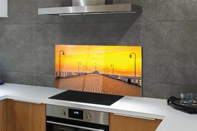 Panel Szklany Gdańsk Molo zachód słońca morze