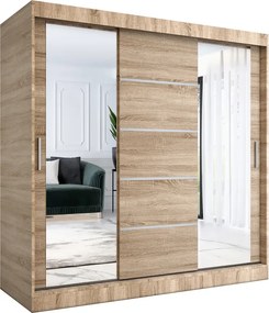 Szafa z lustrem i drzwiami przesuwnymi 200 cm dąb sonoma H9-P66