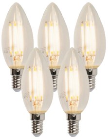 Zestaw 5 żarówek LED E14 z możliwością ściemniania, B35 5W 380lm 2700K