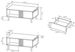 Stolik kawowy z szufladą - Sybil 8X