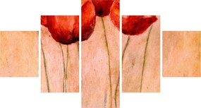 Obraz - Czerwone tulipany (125x70 cm)