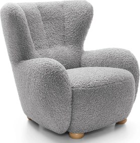 Szary fotel baranek w stylu skandynawskim F8-K85