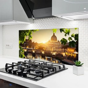 Szkło do Kuchni na Ścianę Nowoczesny Most nad Rzeką