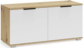 Szafka minimalistyczna na buty dąb artisan + biały T0-N11