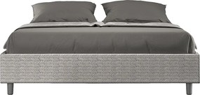 Łóżko wyposażone w stelaż z listwami tapicerowane 160x190 tkaniny Aragona 1 Biały Azelia