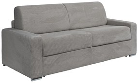 Kanapa 4-osobowa rozkładana typu express z jasnoszarego sztruksu - Miejsce do spania 160 cm - Materac 14 cm - CALITO