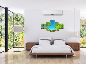 Obraz  - Wesołe żaby (125x70 cm)