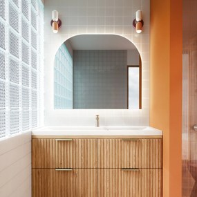 Lustro portalowe z podświetleniem ARCH Pure LED | Różne rozmiary | Różne kolory : Kolor tafli szkła - Grafit, Rozmiar - 100 x 84 cm