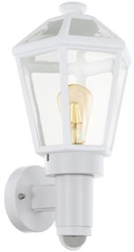 Eglo 79288 - Zewnętrzna lampa ścienna z czujnikiem MONSELICE 1xE27/28W/230V IP44 biała