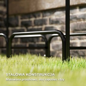 Outsunny Regał na Drewno na Opał, 0,33 m³, z Torbą i Ochronną Pokrywą, Metalowy, do 150 kg, 120 x 36 x 99 cm, Czarny